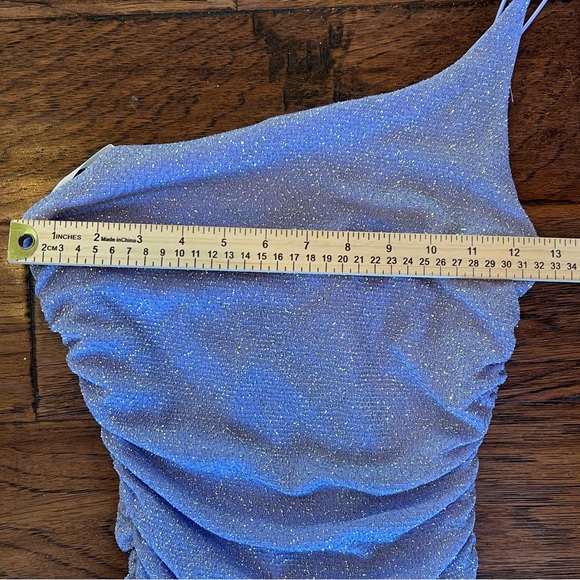 B. Darlin Ruched Sparkle Homecoming Dress Size 5/6 Small Lavender Purple Glitter - Picture 11 of 13